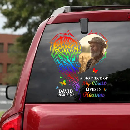 Custom Photo A Piece Of My Heart Memorial - Personalized Decor Decal