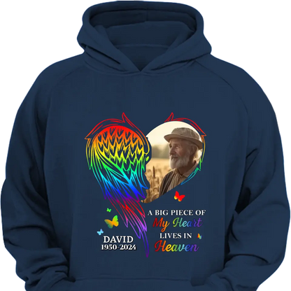 Custom Photo A Piece Of My Heart Memorial - Personalized  - Hoodie -Sweatshirt-T-shirt