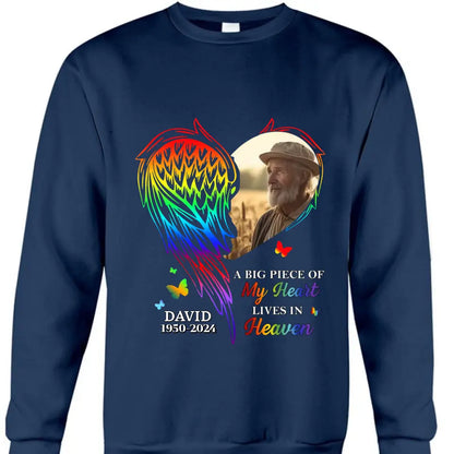 Custom Photo A Piece Of My Heart Memorial - Personalized  - Hoodie -Sweatshirt-T-shirt