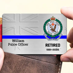 Personalized Australian Veteran/Police/Firefighter Wallet Card Printed