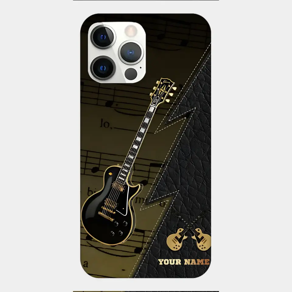 Personaziled Name Black Guitar Phone Case
