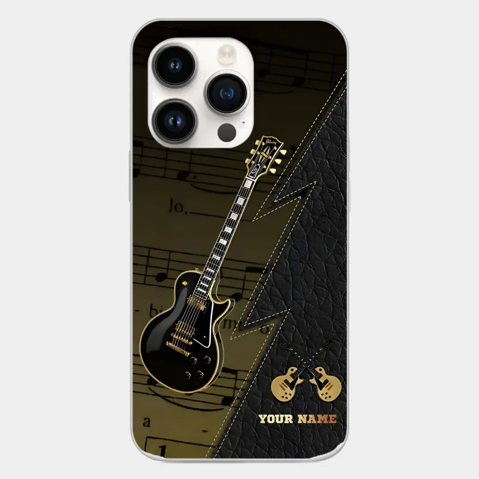 Personaziled Name Black Guitar Phone Case