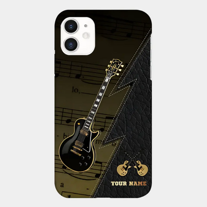 Personaziled Name Black Guitar Phone Case