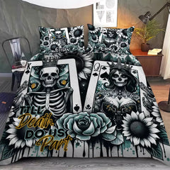 Till Death Do Us Part - Personalized Skull Bedding Set