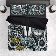 Till Death Do Us Part - Personalized Skull Bedding Set