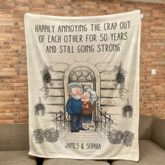 Happily Annoying The Crap Out Of Each Other - Personalized Blanket