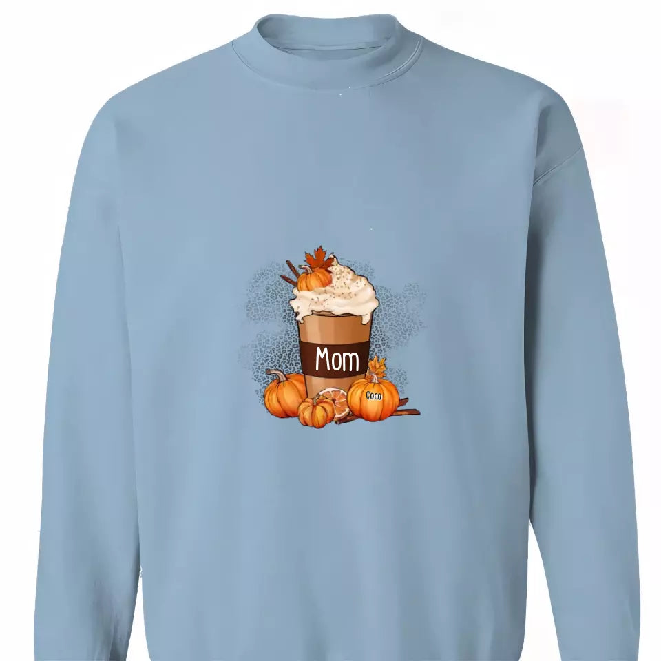 Grandma Mom Pumpkin Spice Latte Personalized Shirt