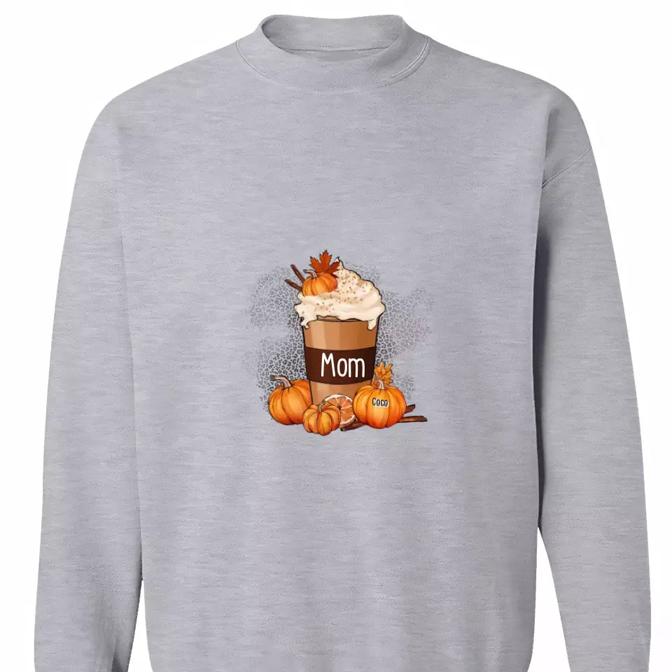 Grandma Mom Pumpkin Spice Latte Personalized Shirt