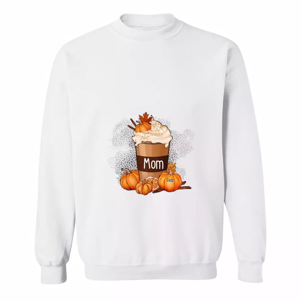 Grandma Mom Pumpkin Spice Latte Personalized Shirt