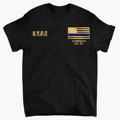 Personalized US Blue Line Flag Tshirt Printed