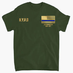 Personalized US Blue Line Flag Tshirt Printed