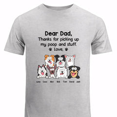 Personalized Dear Dad Thanks For Picking Up My Poop And Stuff Love Dog Dad Dog Lovers Gift T-shirt