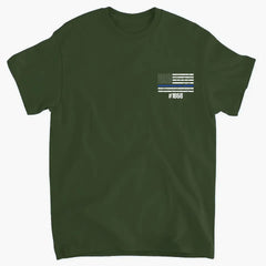 Personalized Thin Blue Line Law Enforcement Sheepdog Custom Your ID And Department Tshirt 2D Printed