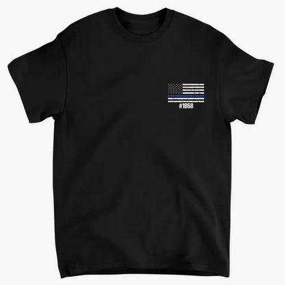 Personalized Thin Blue Line Law Enforcement Sheepdog Custom Your ID And Department Tshirt 2D Printed