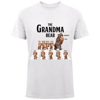 Personalized Grandma Bear With Kid Names T-shirt
