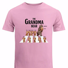 Personalized Grandma Bear With Kid Names T-shirt