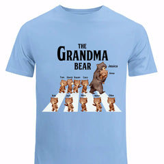 Personalized The Grandma Bear with Kid Names T-shirt Printed