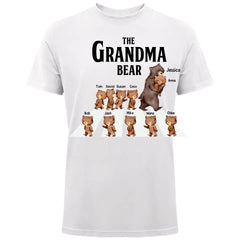 Personalized The Grandma Bear with Kid Names T-shirt Printed