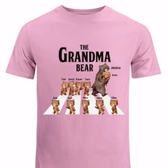 Personalized The Grandma Bear with Kid Names T-shirt Printed