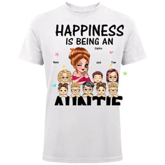 Personalized Happiness Is Being An Auntie T-shirt Printed