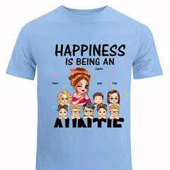 Personalized Happiness Is Being An Auntie T-shirt Printed