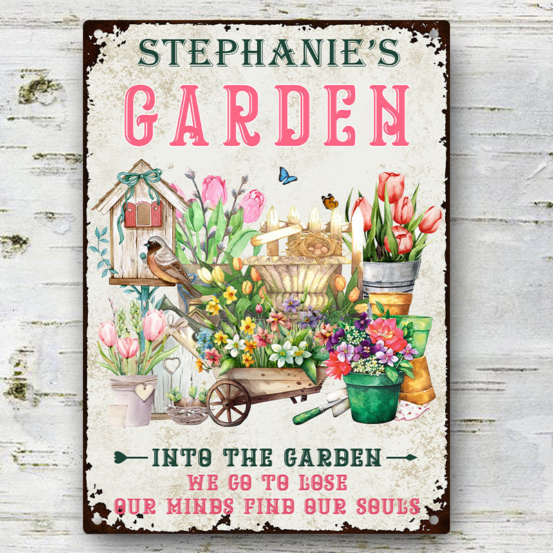 And Into The Garden We Go Gardening - Customized Classic Metal Signs - Garden Signs - Gift For Gardening Lovers
