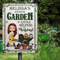 Garden Little Helpers Welcome - Gift For Gardening Lovers - Personalized Custom Classic Metal Signs - Garden Signs