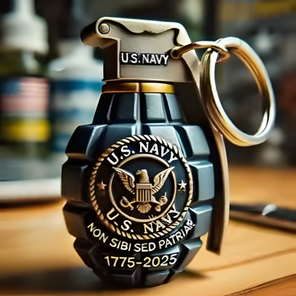 250th Anniversary U.S. Armed Forces Grenade Resin Craft - Commemorative Desktop and Car Decor