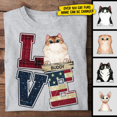 L.O.V.E Cat - Gift for Dad, Personalized Unisex T-Shirt