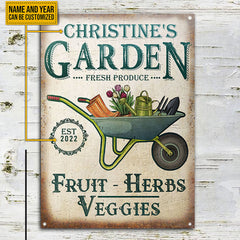 Personalized Garden Herbs and Veggie Customized Classic Metal Signs - Garden Signs - Gift For Garden Lovers