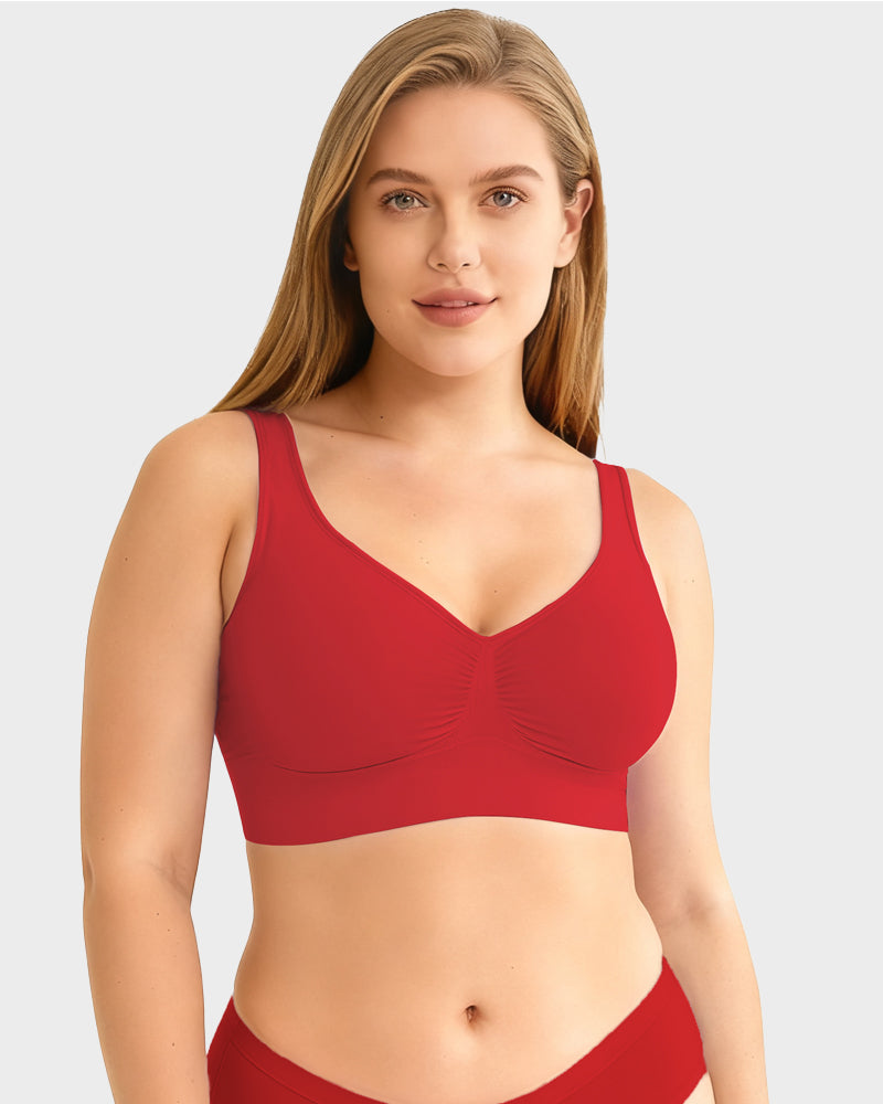 Wide Shoulder Strap Wireless T-Shirt Bra