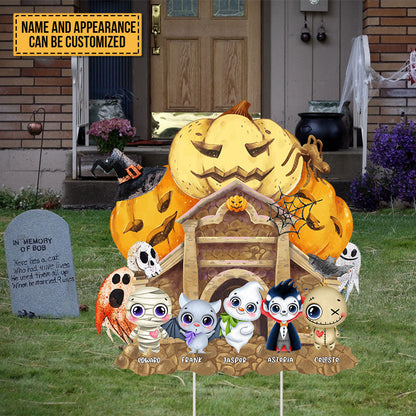 Pumpkin Head Cute Decor - Personalized Customized Yard Sign - Halloween Gift For Friend - Outdoor Decoration