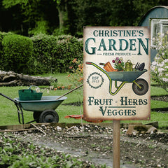 Personalized Garden Herbs and Veggie Customized Classic Metal Signs - Garden Signs - Gift For Garden Lovers