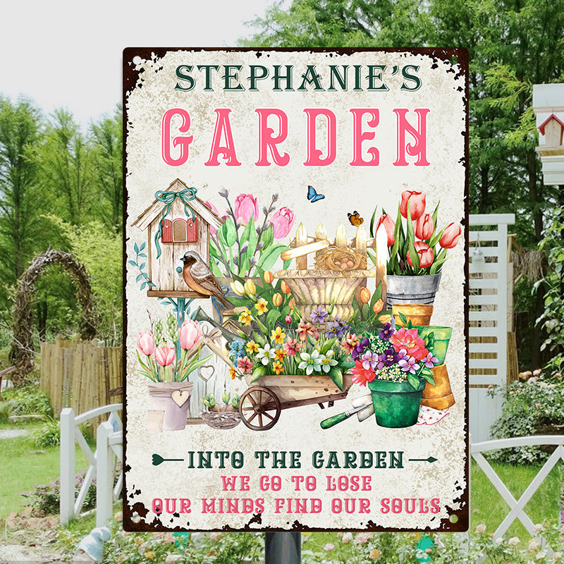 And Into The Garden We Go Gardening - Customized Classic Metal Signs - Garden Signs - Gift For Gardening Lovers