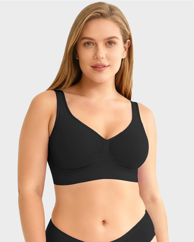 Wide Shoulder Strap Wireless T-Shirt Bra