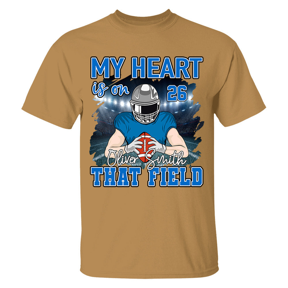 Football Game Days My Heart Is On That Field Personalized Shirt For American Football Lovers