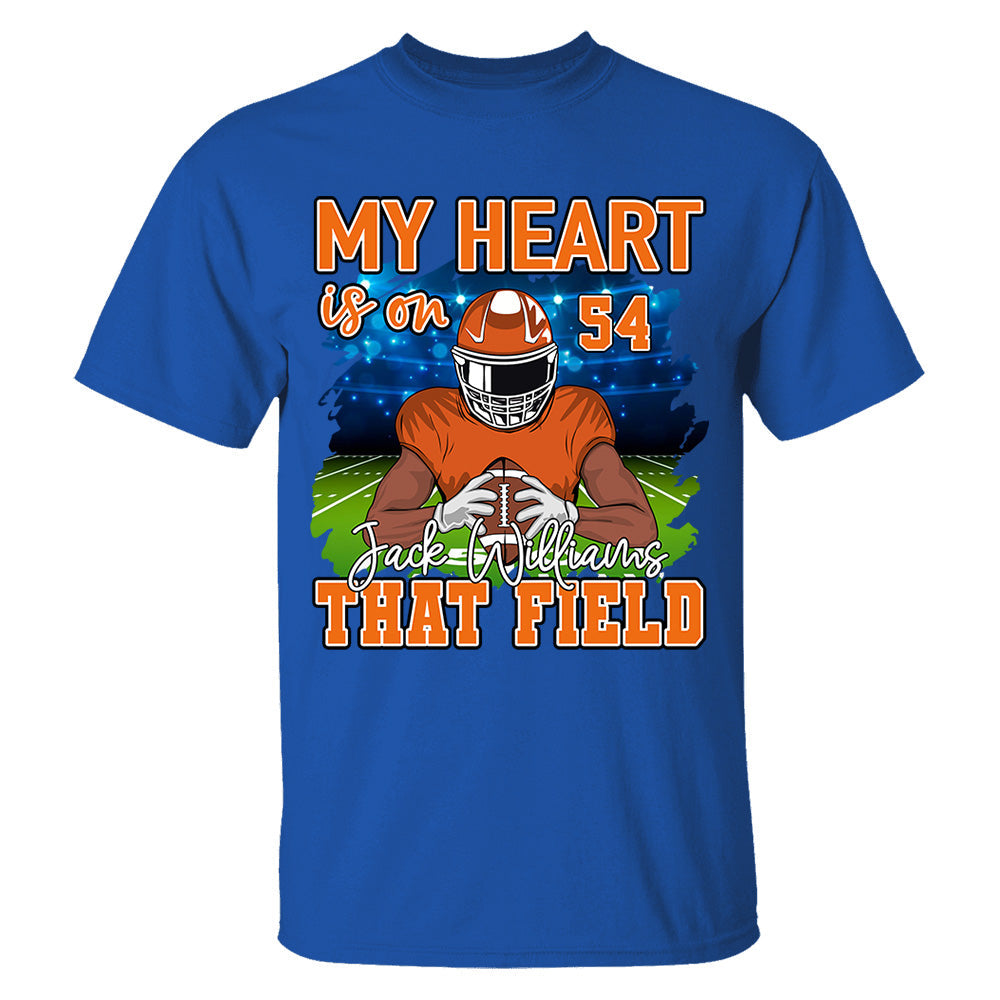 Football Game Days My Heart Is On That Field Personalized Shirt For American Football Lovers