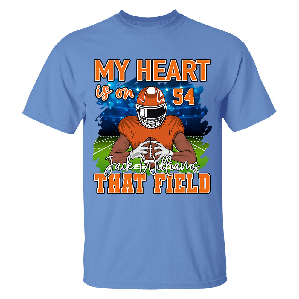 Football Game Days My Heart Is On That Field Personalized Shirt For American Football Lovers