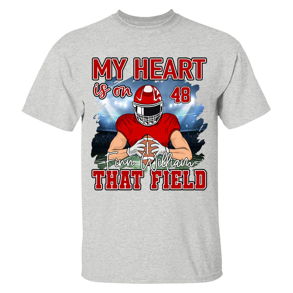 Football Game Days My Heart Is On That Field Personalized Shirt For American Football Lovers
