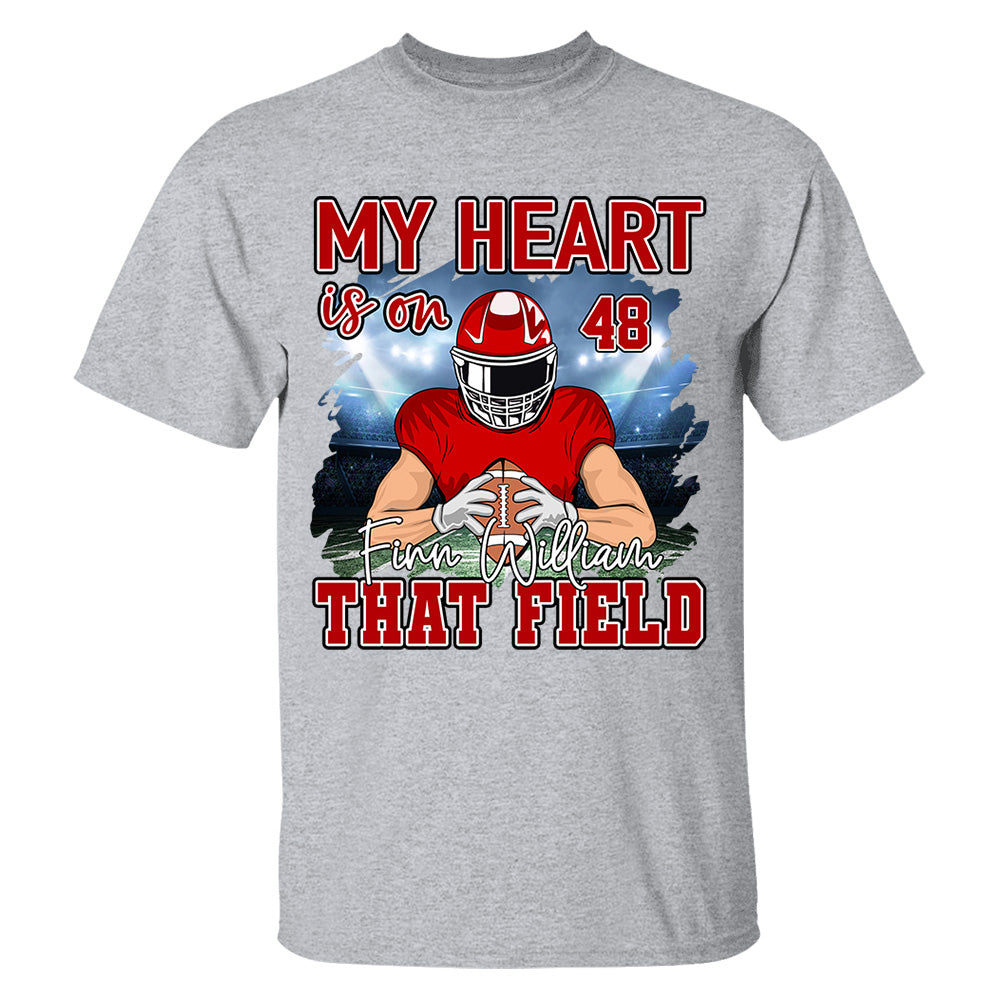 Football Game Days My Heart Is On That Field Personalized Shirt For American Football Lovers