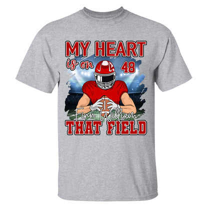 Football Game Days My Heart Is On That Field Personalized Shirt For American Football Lovers