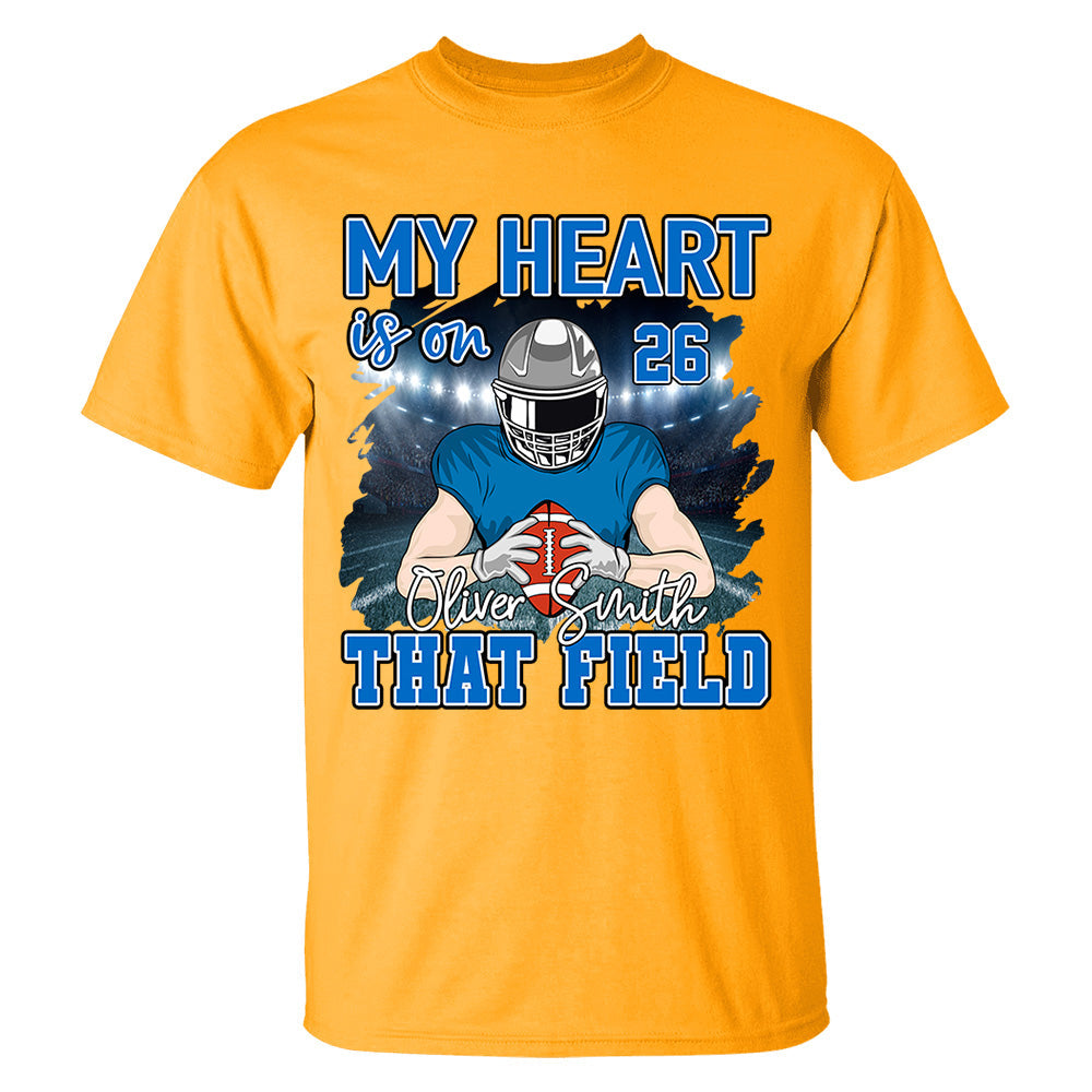 Football Game Days My Heart Is On That Field Personalized Shirt For American Football Lovers