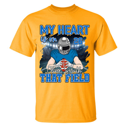 Football Game Days My Heart Is On That Field Personalized Shirt For American Football Lovers