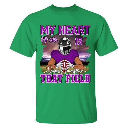 Football Game Days My Heart Is On That Field Personalized Shirt For American Football Lovers
