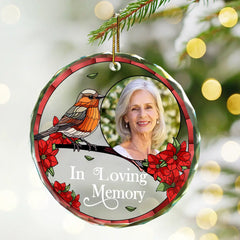 Custom Photo Memorial I'm Always With You - Personalized Circle Glass Ornament