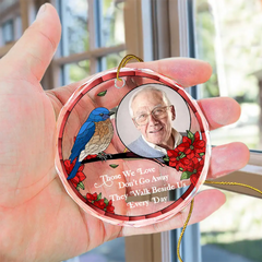 Custom Photo Memorial I'm Always With You - Personalized Circle Glass Ornament