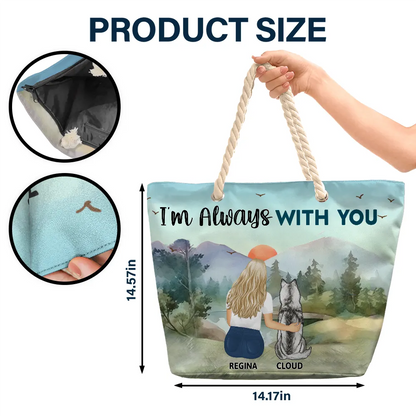 A Girl And Her Dog A Bond That Can't Be Broken - Personalized Beach Bag