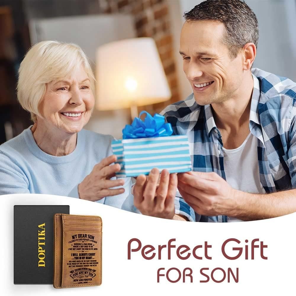 Engraved Leather Wallet, Christmas, Birthday, Graduation Gifts For Son From Mom, Christmas Ideas, Gifts For Him, Mens Wallets Leather, Front Pocket Wallet, Slim Minimalist Wallets For Men