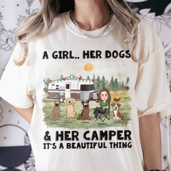 Girl, Dog & Camper - It's A Beautiful Thing - Personalized Comfort Tee