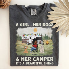 Girl, Dog & Camper - It's A Beautiful Thing - Personalized Comfort Tee